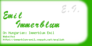 emil immerblum business card